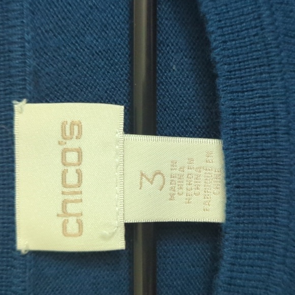 Chico's Teal 3/4 Sleeve Blouse Size XL - Picture 2 of 7